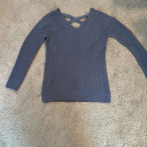 Pink Rose Sweaters - Stylish Knit Sweater with Cross Back